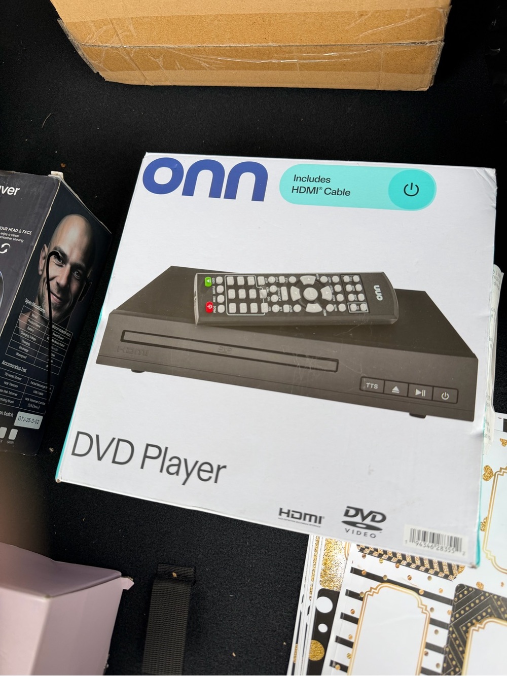 Onn Black DVD Player with Remote and HDMI Cable Included